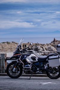 Preview wallpaper motorcycle, bike, sea, blur