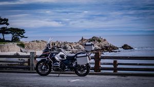 Preview wallpaper motorcycle, bike, sea, blur