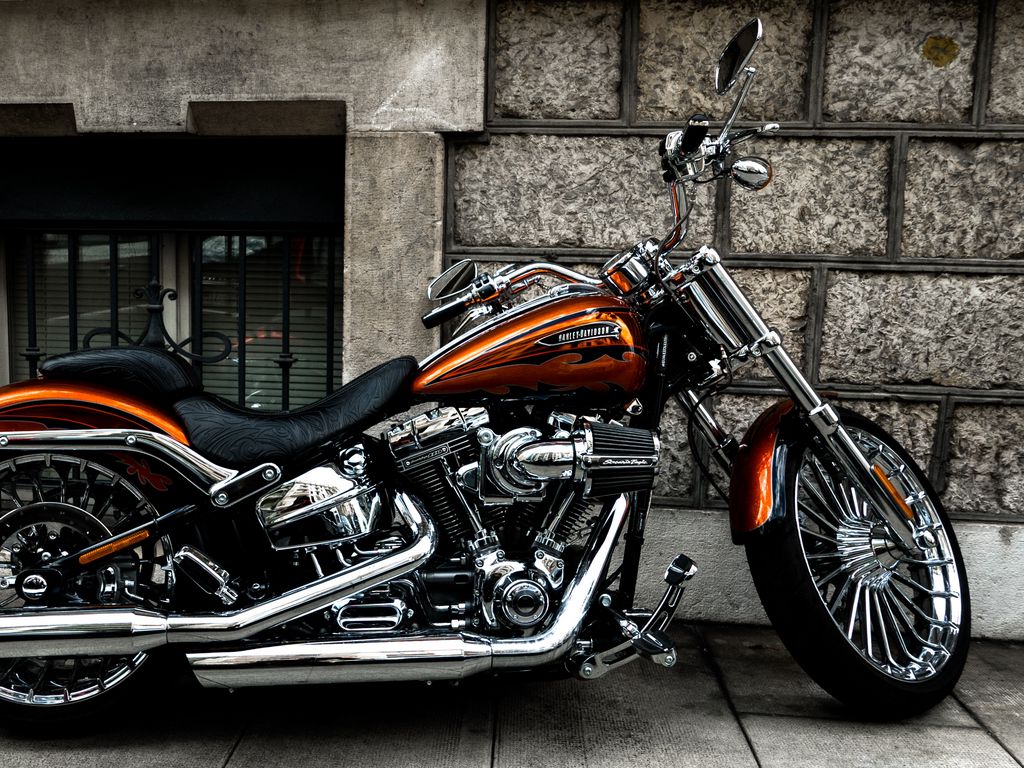 1024x768 Wallpaper motorcycle, bike, side view, wheel