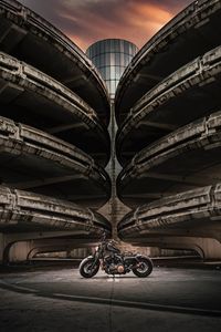 Preview wallpaper motorcycle, bike, side view, parking, asphalt