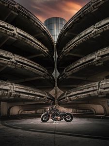 Preview wallpaper motorcycle, bike, side view, parking, asphalt