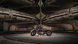 Preview wallpaper motorcycle, bike, side view, parking, asphalt