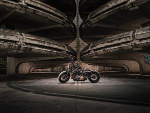 Preview wallpaper motorcycle, bike, side view, parking, asphalt