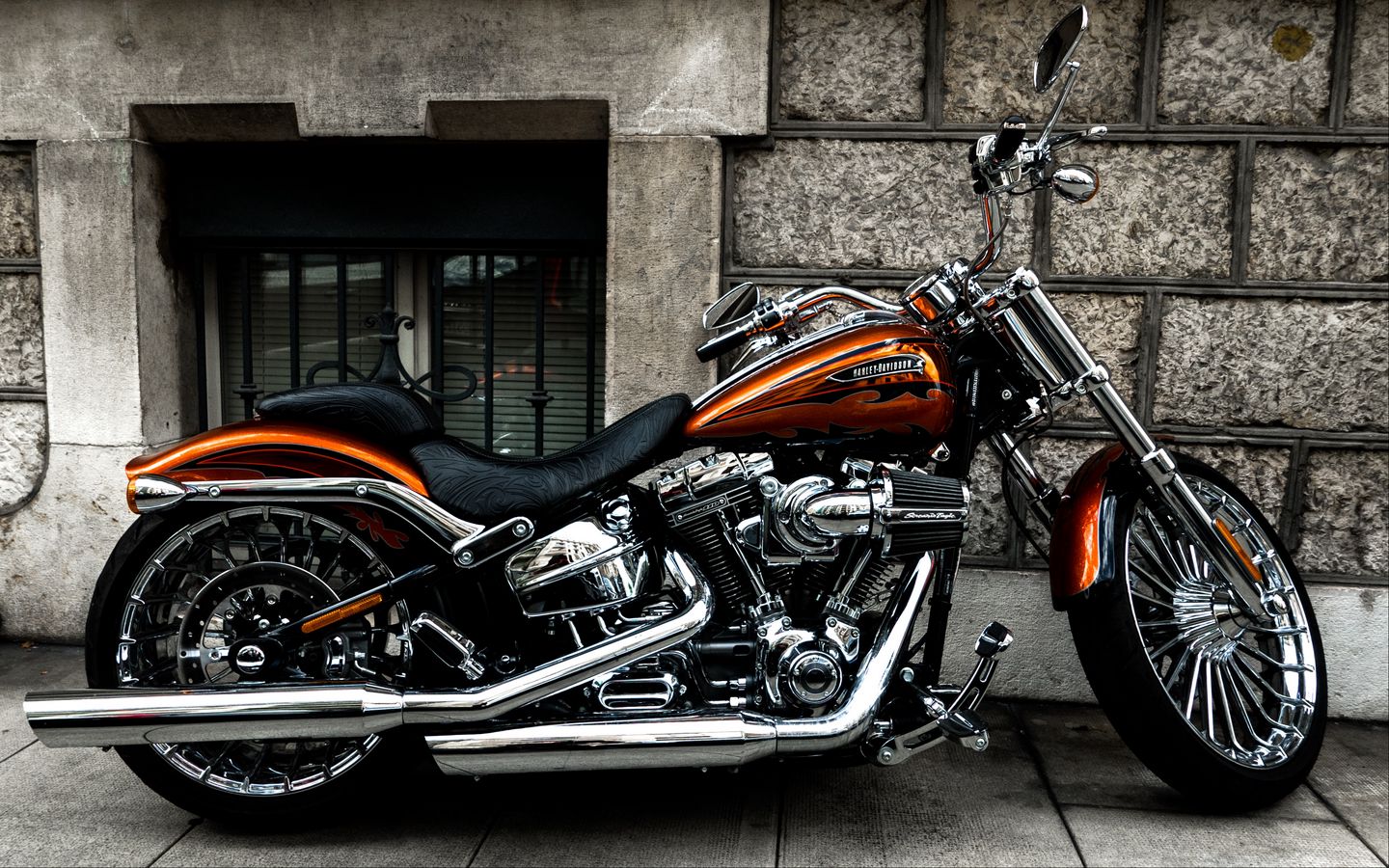 1440x900 Wallpaper motorcycle, bike, side view, wheel