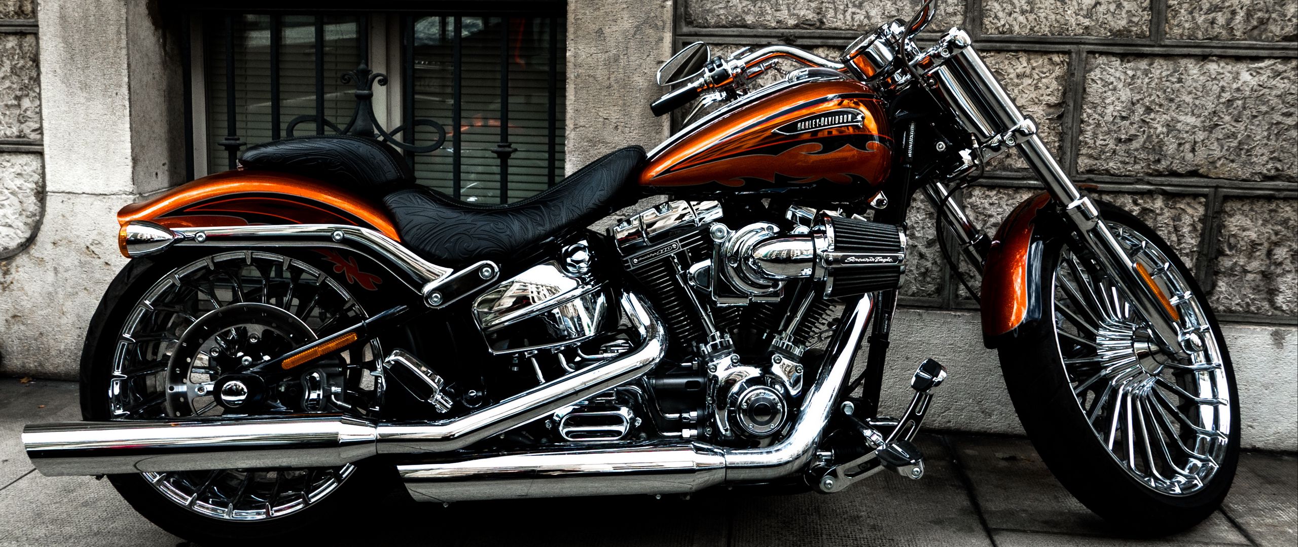 2560x1080 Wallpaper motorcycle, bike, side view, wheel