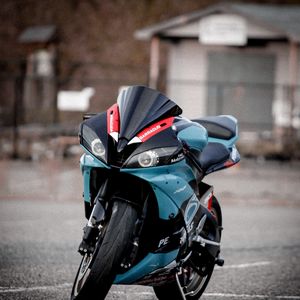 Preview wallpaper motorcycle, bike, sport bike, blue, front view
