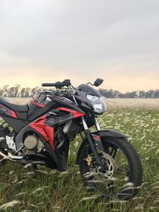 Preview wallpaper motorcycle, bike, sports, side view, field, grass