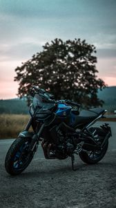 Preview wallpaper motorcycle, bike, sports, black, blue, side view