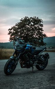 Preview wallpaper motorcycle, bike, sports, black, blue, side view