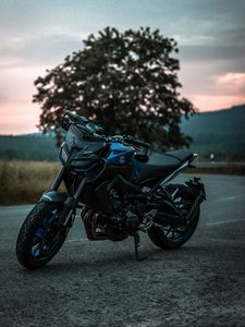 Preview wallpaper motorcycle, bike, sports, black, blue, side view