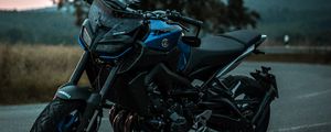 Preview wallpaper motorcycle, bike, sports, black, blue, side view