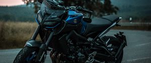 Preview wallpaper motorcycle, bike, sports, black, blue, side view