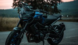 Preview wallpaper motorcycle, bike, sports, black, blue, side view