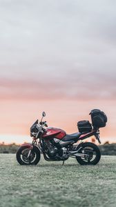 Preview wallpaper motorcycle, bike, sports, red, side view