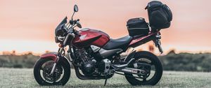 Preview wallpaper motorcycle, bike, sports, red, side view