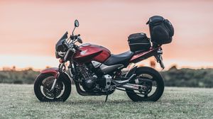 Preview wallpaper motorcycle, bike, sports, red, side view