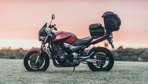 Preview wallpaper motorcycle, bike, sports, red, side view