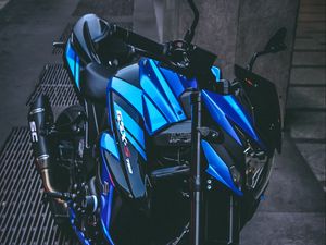 Preview wallpaper motorcycle, bike, sports, black, blue