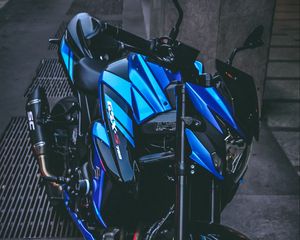 Preview wallpaper motorcycle, bike, sports, black, blue