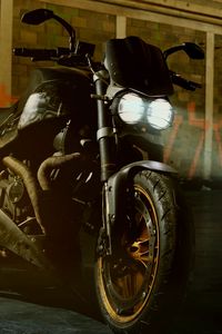 Preview wallpaper motorcycle, bike, wheel, steering wheel