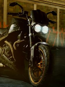 Preview wallpaper motorcycle, bike, wheel, steering wheel