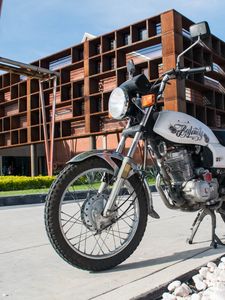 Preview wallpaper motorcycle, bike, white, parking