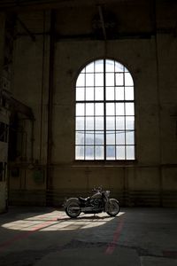 Preview wallpaper motorcycle, bike, window, building