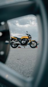 Preview wallpaper motorcycle, bike, yellow, road