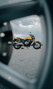 Preview wallpaper motorcycle, bike, yellow, road