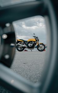 Preview wallpaper motorcycle, bike, yellow, road