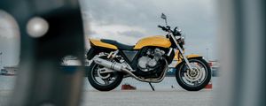 Preview wallpaper motorcycle, bike, yellow, road
