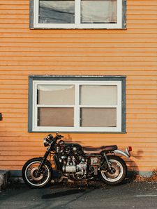 Preview wallpaper motorcycle, black, bike, side view
