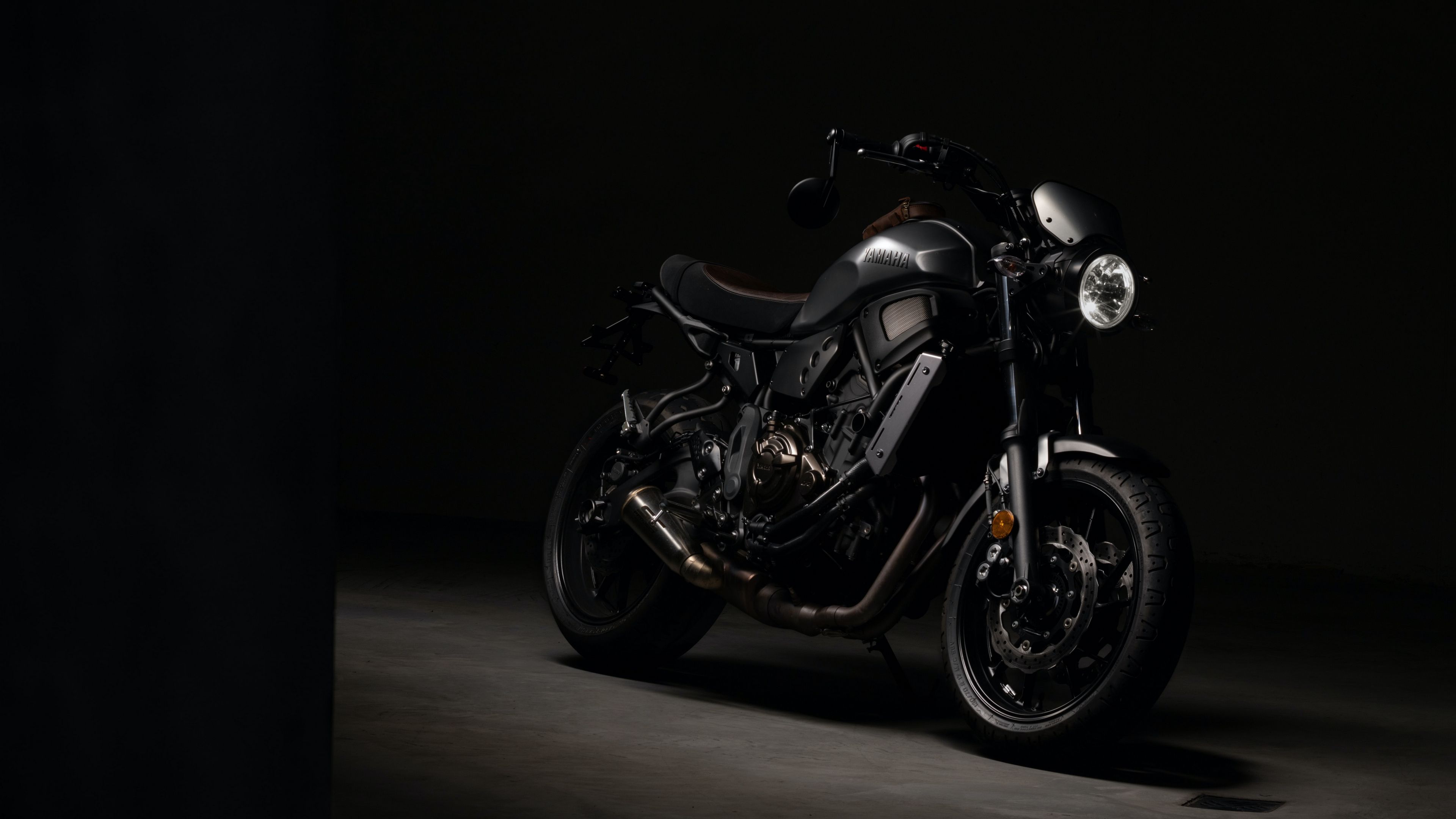 Download wallpaper 3840x2160 motorcycle, black, dark 4k uhd 16:9 hd