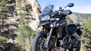 Preview wallpaper motorcycle, black, mountains