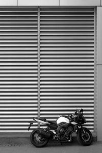 Preview wallpaper motorcycle, bw, wall, street