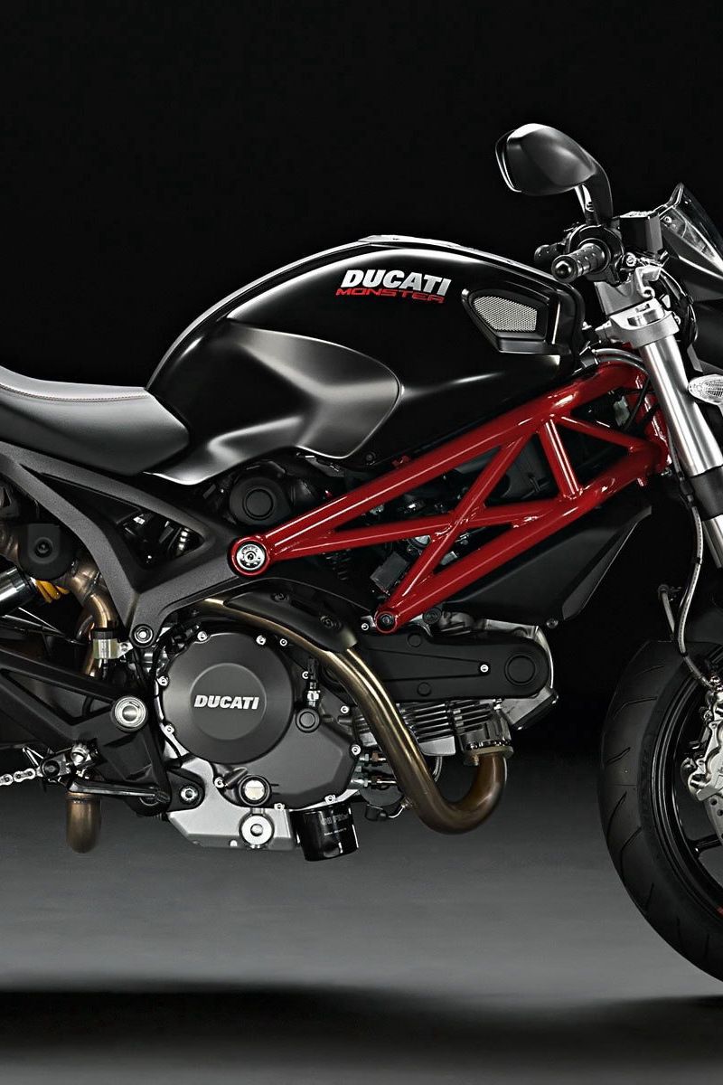 Download wallpaper 800x1200 motorcycle, ducati monster, black, bike iphone  4s/4 for parallax hd background