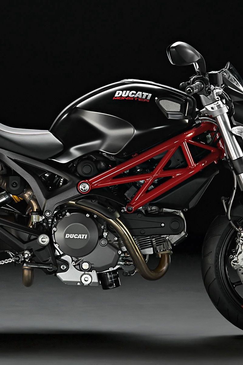 Download Wallpaper 800x10 Motorcycle Ducati Monster Black Bike Iphone 4s 4 For Parallax Hd Background