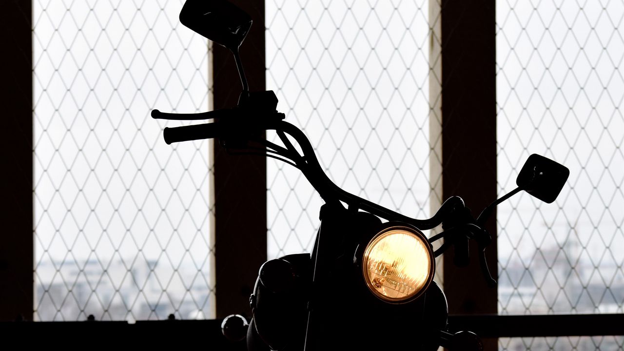 Wallpaper motorcycle, front view, headlight, light