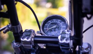 Preview wallpaper motorcycle, handle bar, speedometer, blur
