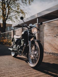 Preview wallpaper motorcycle, headlight, black, street