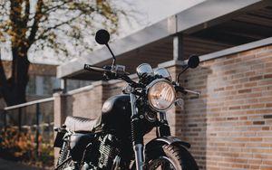 Preview wallpaper motorcycle, headlight, black, street