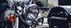 Preview wallpaper motorcycle, headlight, front view