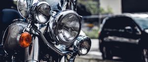 Preview wallpaper motorcycle, headlight, front view