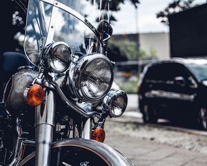 Preview wallpaper motorcycle, headlight, front view