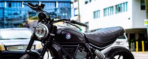 Preview wallpaper motorcycle, headlight, steering wheel, street