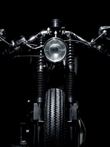 Preview wallpaper motorcycle, headlight, tire, bw
