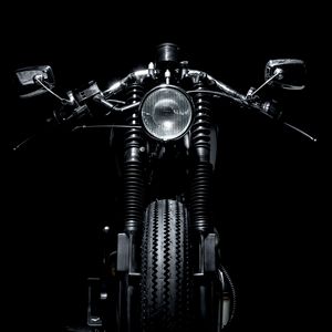 Preview wallpaper motorcycle, headlight, tire, bw