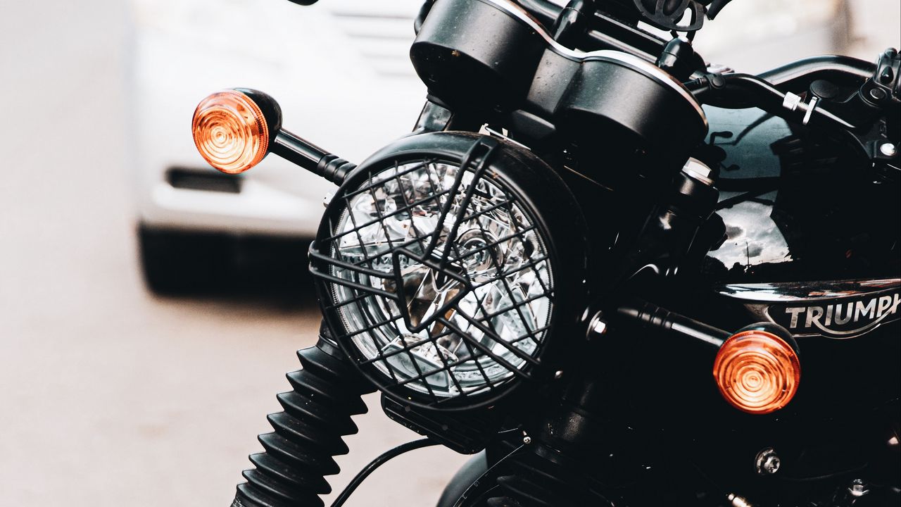 Wallpaper motorcycle, headlight, wheel, black