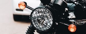 Preview wallpaper motorcycle, headlight, wheel, black