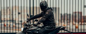 Preview wallpaper motorcycle, helmet, motorcyclist, side view